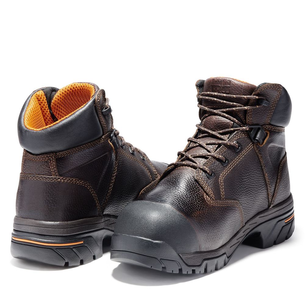 Timberland Μποτακια Εργασίας Ανδρικα Καφε - Pro® Helix 6\" Met Guard Comp Toe - Greece 9368157-AE